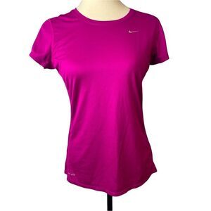 Nike Running Dri-Fir Solid Pink magenta Short Sleeve Lightweight Tee Shirt M